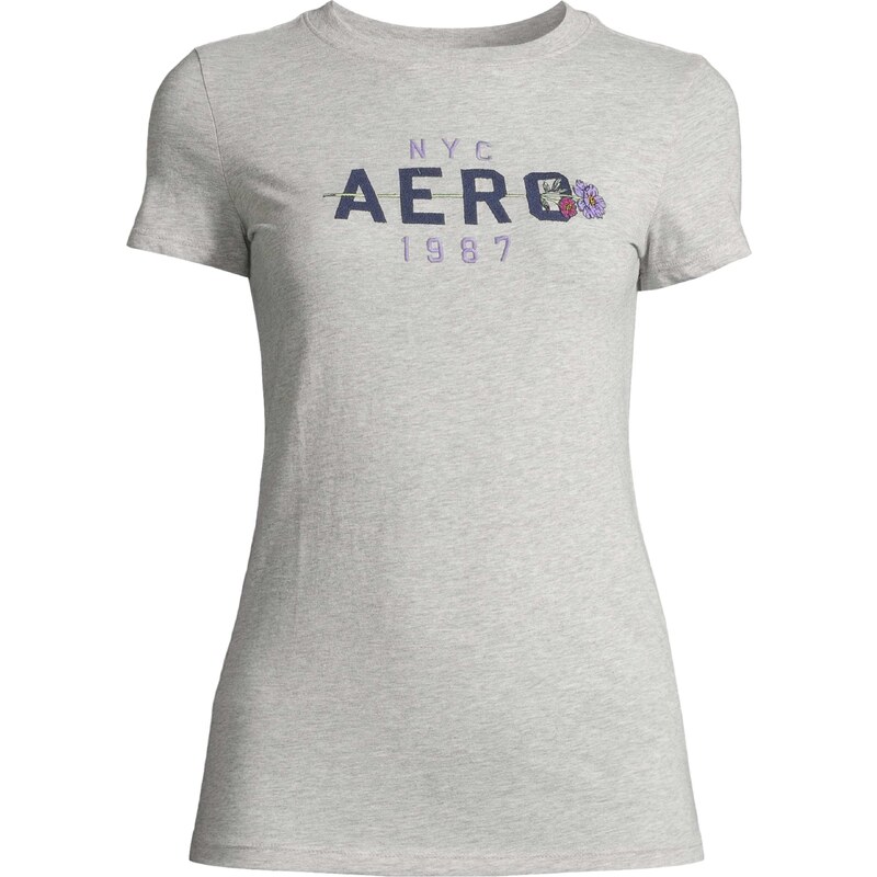 AÉROPOSTALE Tričko námornícka modrá / sivá melírovaná / orgovánová 54303947