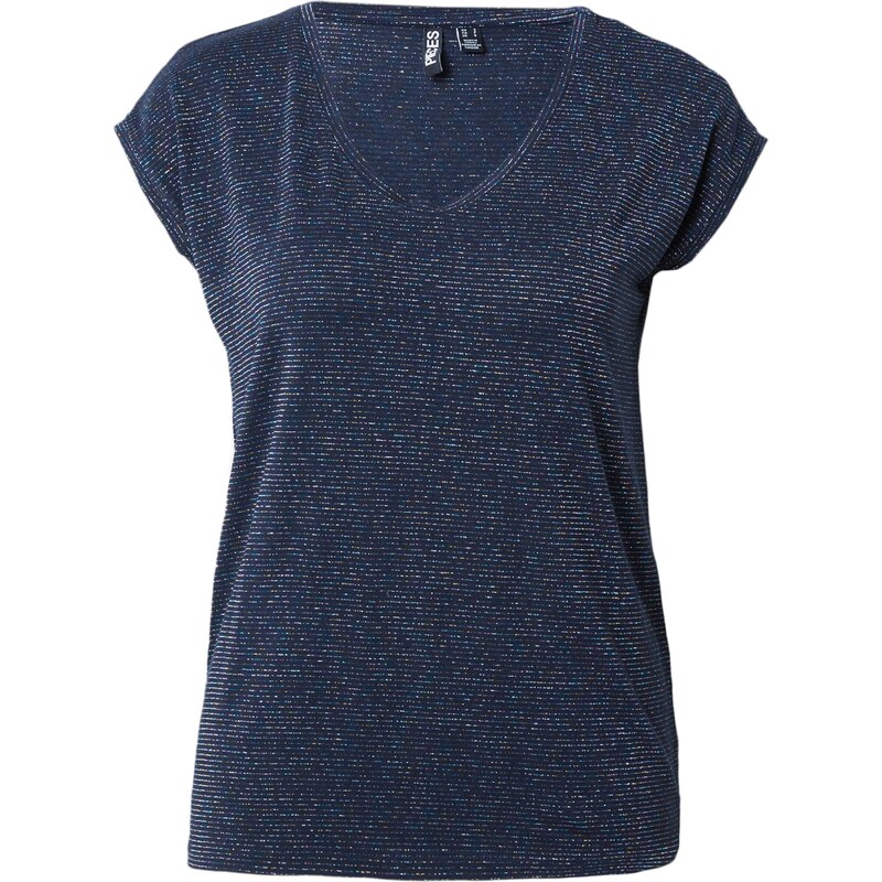 PIECES Tričko Billo námornícka modrá / strieborná 54168891