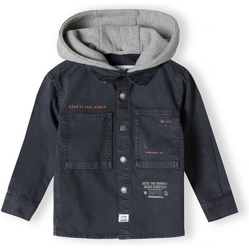 MINOTI Prechodná bunda modrá denim / sivá melírovaná 54280938