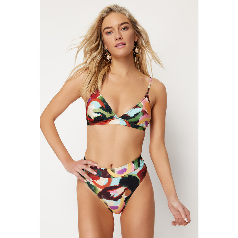 Trendyol Abstraktný Vzor Trojuholník Vysoký Pás Vysoké Nohy Hipster 50548769