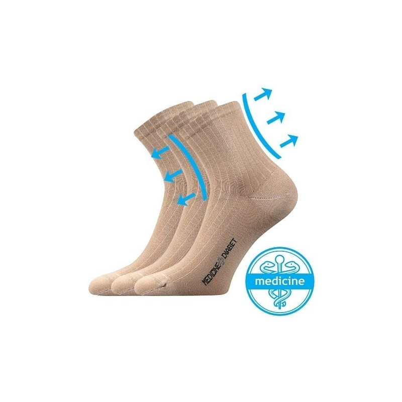 DEMEDIK klasické retiazkované ponožky Lonka Běžová 43-46 3 páry 49118420