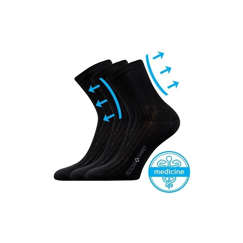 DEMEDIK klasické retiazkované ponožky Lonka Čierna 35-38 3 páry 52601269