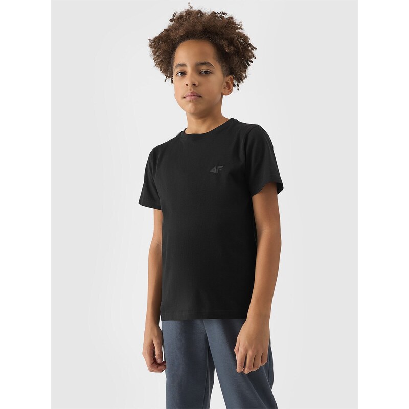 4F Chlapčenské tričko - čierne