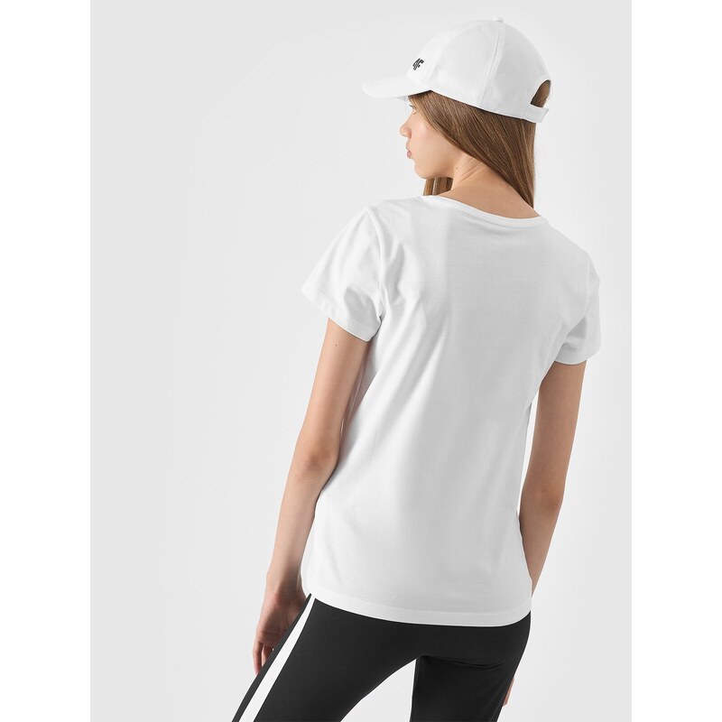4F Dievčenské tričko z organickej bavlny - biele