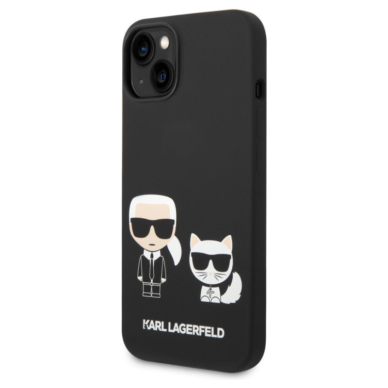 Karl Lagerfeld and Choupette Liquid Silicone Case for iPhone 14 Plus schwarz KLHCP14MSSKCK