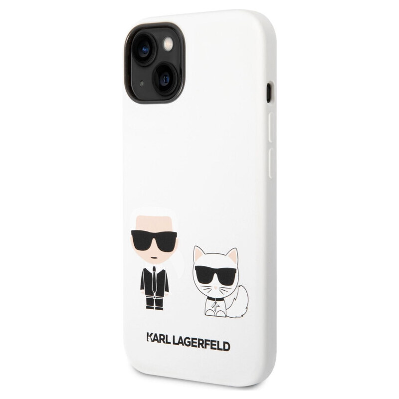 Karl Lagerfeld and Choupette Liquid Silicone Case for iPhone 14 Plus weiss KLHCP14MSSKCW