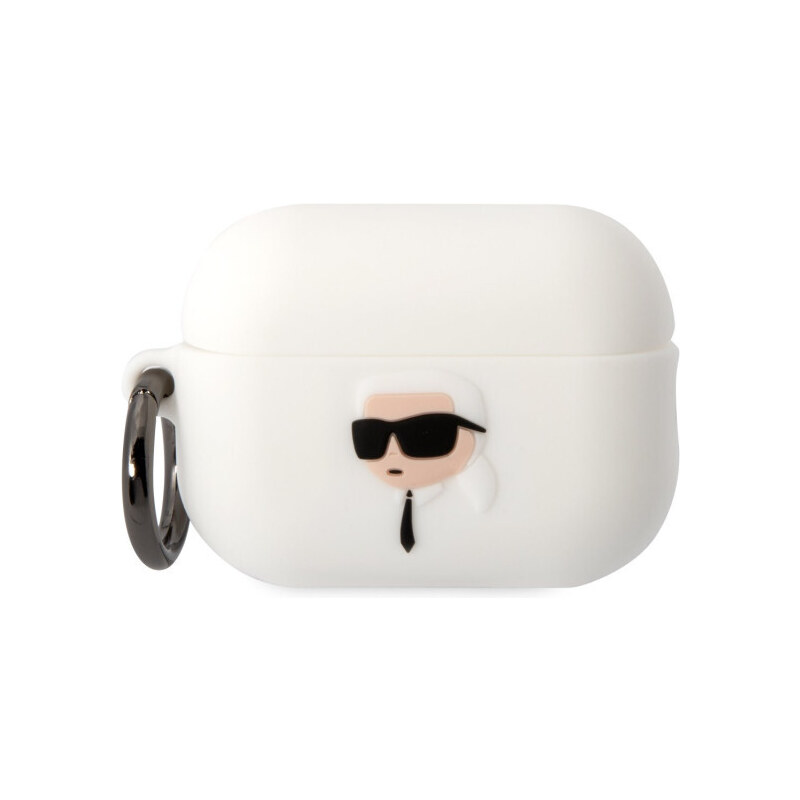 Karl Lagerfeld 3D Logo NFT Karl Head Silikónové Puzdro pre Airpods Pro 2 biela KLAP2RUNIKH