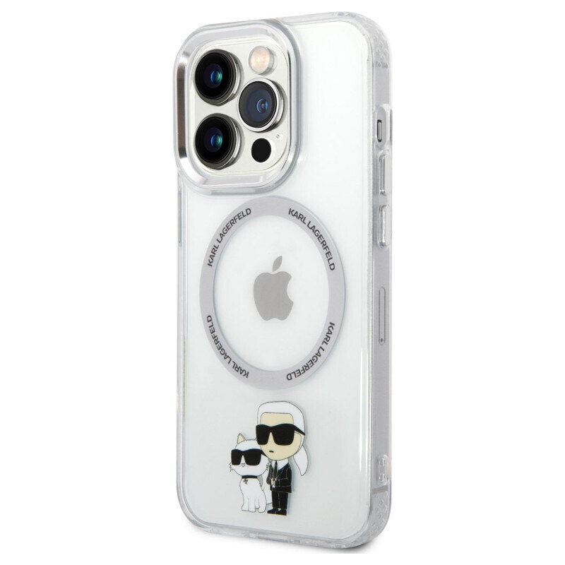 Karl Lagerfeld IML Karl and Choupette NFT MagSafe puzdro pre iPhone 14 Pro Max transparentná KLHMP14XHNKCIT