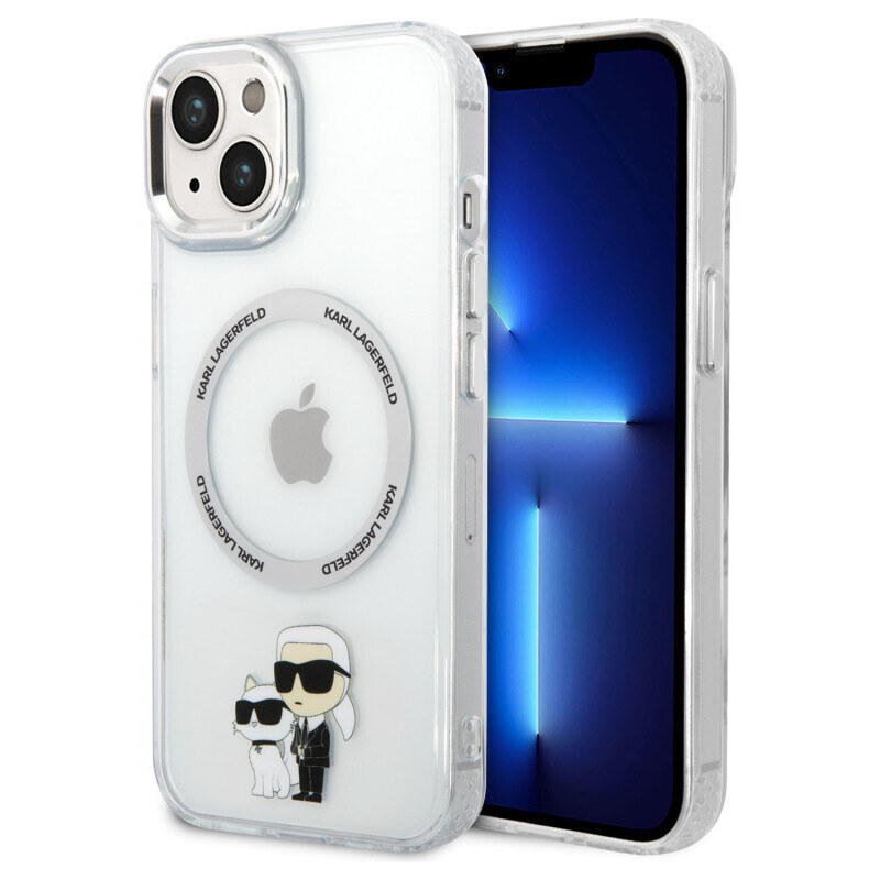 Karl Lagerfeld IML Karl and Choupette NFT MagSafe Case for iPhone 15 transparent KLHMP15SHNKCIT