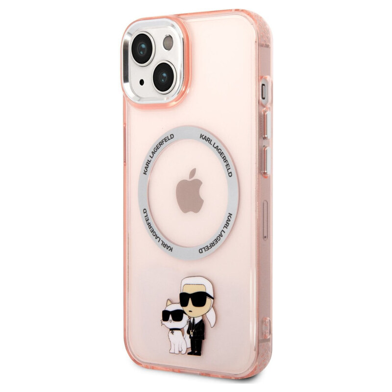 Karl Lagerfeld IML Karl and Choupette NFT MagSafe Case for iPhone 14 Plus pink KLHMP14MHNKCIP
