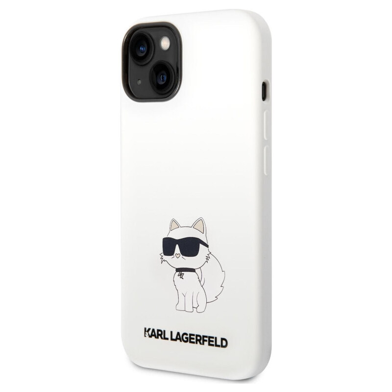 Karl Lagerfeld Liquid Silicone Choupette NFT puzdro pre iPhone 14 Plus biela KLHCP14MSNCHBCH