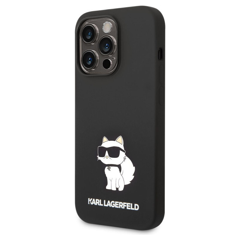 Karl Lagerfeld Liquid Silicone Choupette NFT Case for iPhone 14 Pro schwarz KLHCP14LSNCHBCK