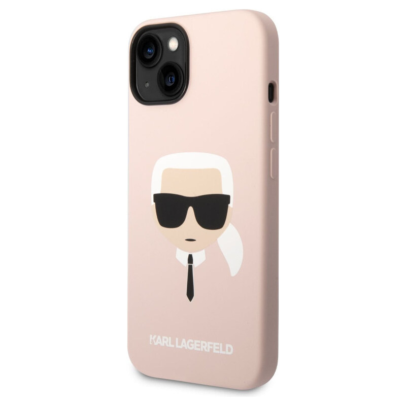 Karl Lagerfeld MagSafe Compatible Case Liquid Silicone Karl Head for iPhone 14 Plus pink KLHMP14MSLKHLP