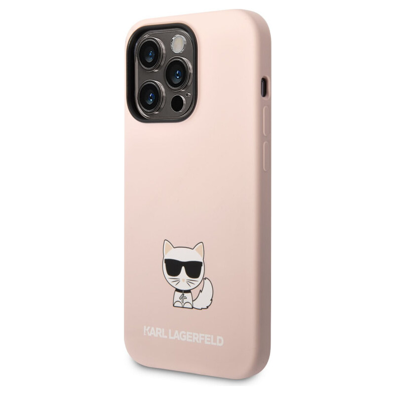 Karl Lagerfeld Liquid Silicone Choupette Case for iPhone 14 Pro Max pink KLHCP14XSLCTPI