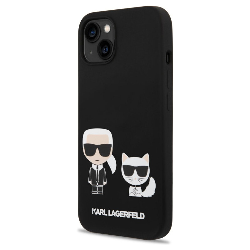 Karl Lagerfeld MagSafe Compatible Case Liquid Silicone Karl and Choupette for iPhone 14 Plus schwarz KLHMP14MSSKCK
