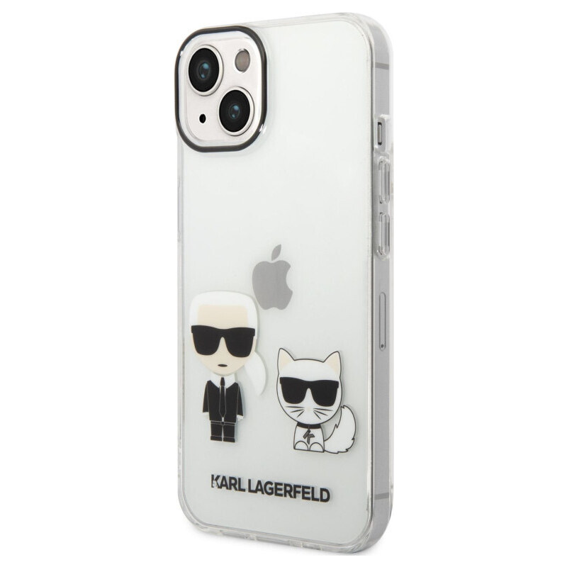 Karl Lagerfeld PC/TPU Ikonik Karl and Choupette puzdro pre iPhone 14 Plus transparentná KLHCP14MCKTR