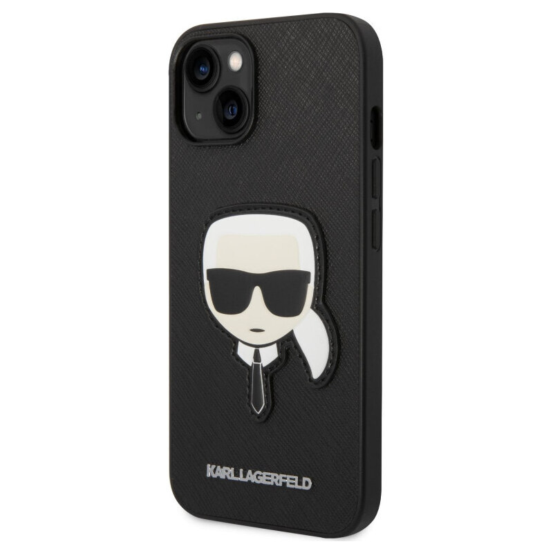 Karl Lagerfeld PU Saffiano Karl Head Case for iPhone 14 Plus schwarz KLHCP14MSAPKHK