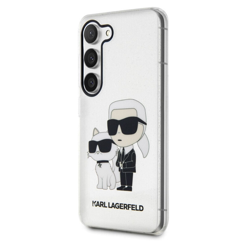Karl Lagerfeld IML Glitter Karl and Choupette NFT Case for Samsung Galaxy S23 transparent KLHCS23SHNKCTGT