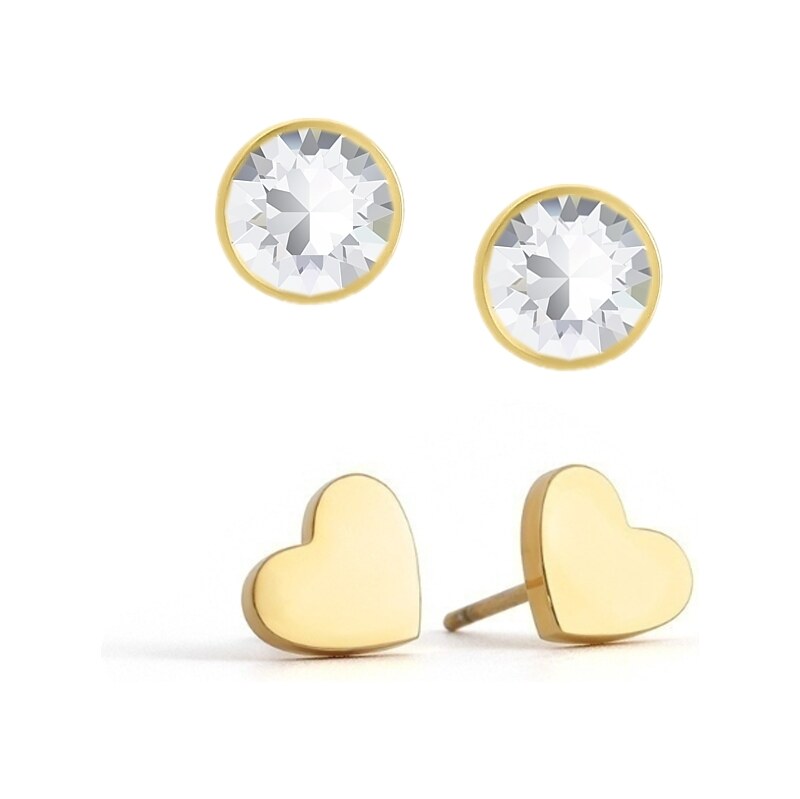 SWAROVSKI Elements Swarovski e. set dvoch párov náušíc Heart Dot srdce 49134946