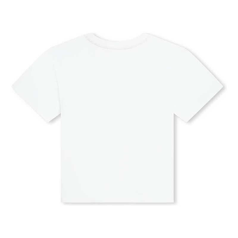 Detské bavlnené tričko HUGO biela farba