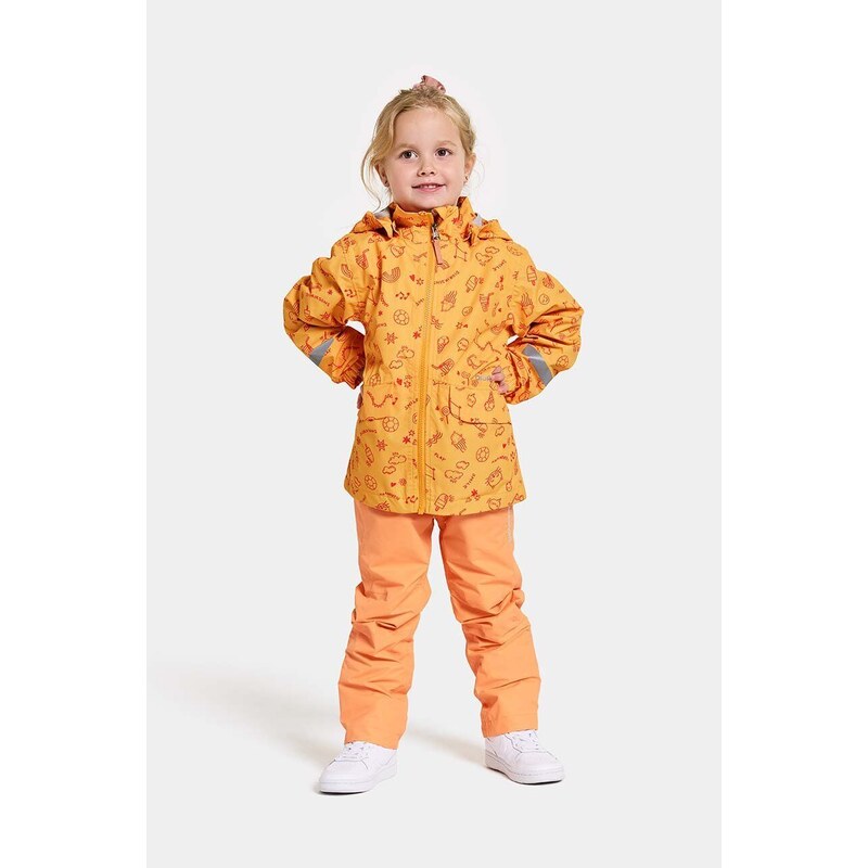 Detská nepremokavá bunda Didriksons NORMA KIDS PR JKT 3 oranžová farba