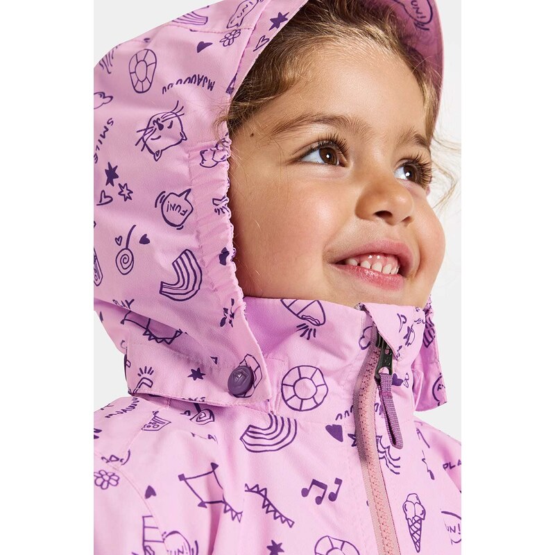 Detská nepremokavá bunda Didriksons NORMA KIDS PR JKT 3 fialová farba