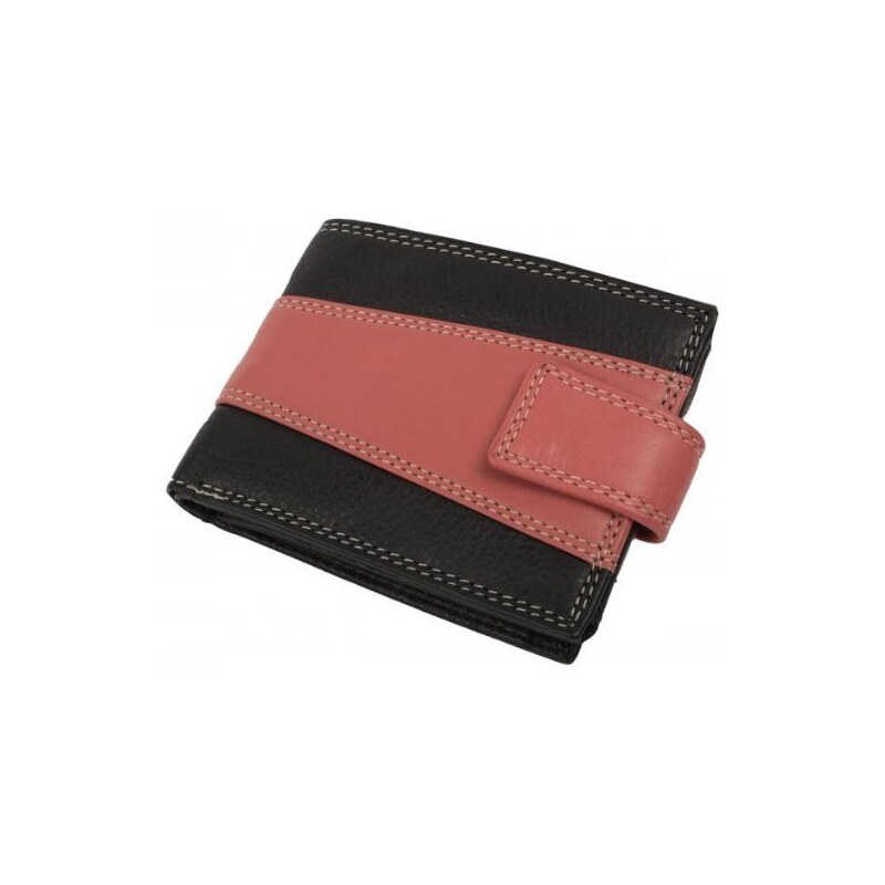 Pánska Kožená Peňaženka Impex Dvojité prešívanie Zapínanie 9,5x12 cm 49159125