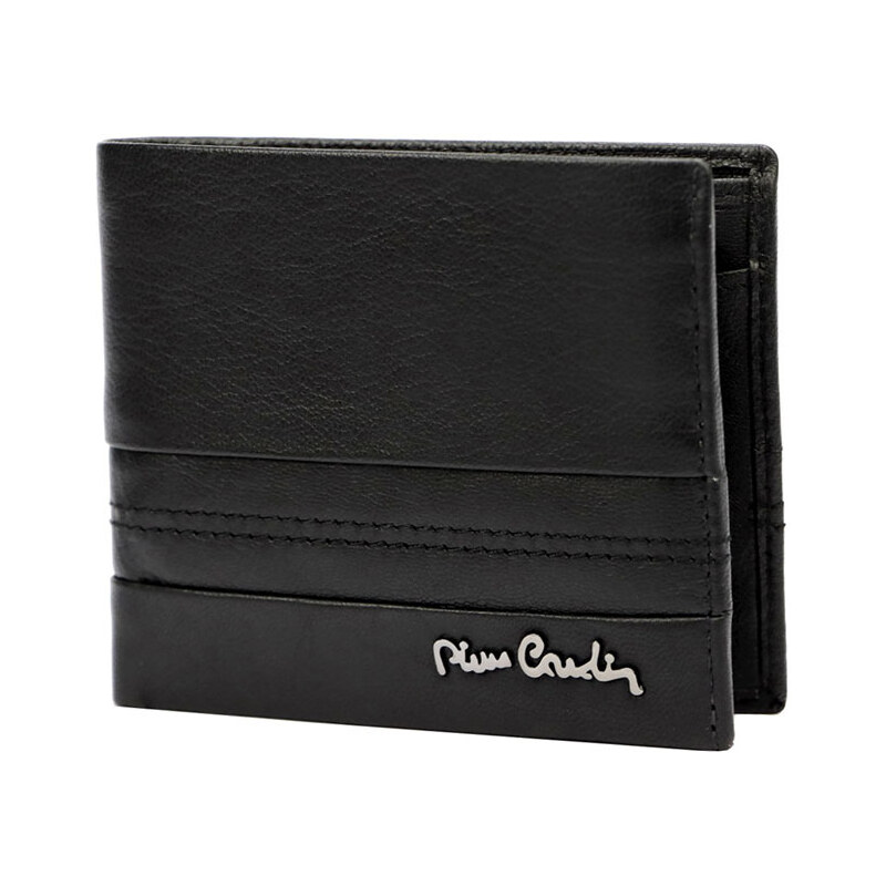 Pierre Cardin Menšia čierna jednoduchá pánska kožená peňaženka PC s 49159195
