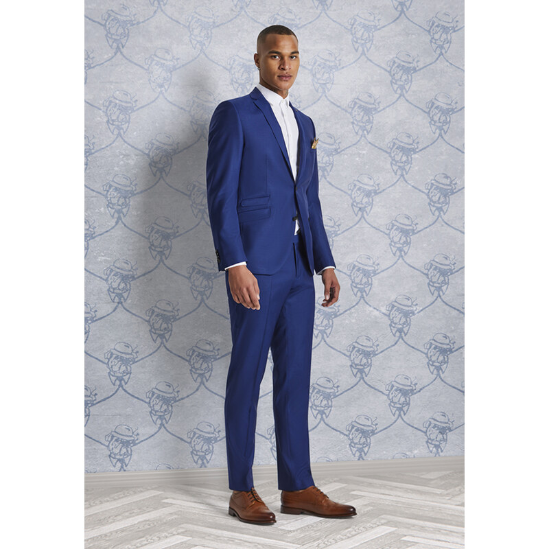 Club of Gents Pánske modré oblekové sako SAVILE RAW by CG slim fit 49161437