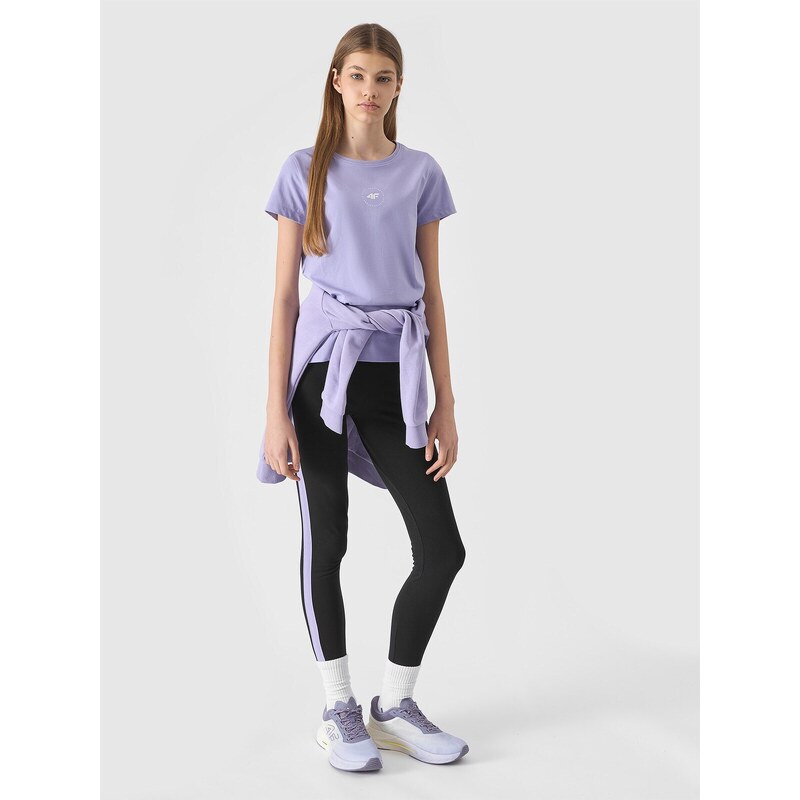 4F Dievčenské tričko z organickej bavlny - svetlo fialová
