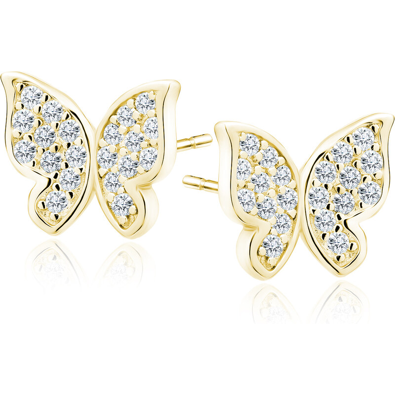 Olivie Strieborné náušnice MOTÝĽ GOLD 9204 59803584