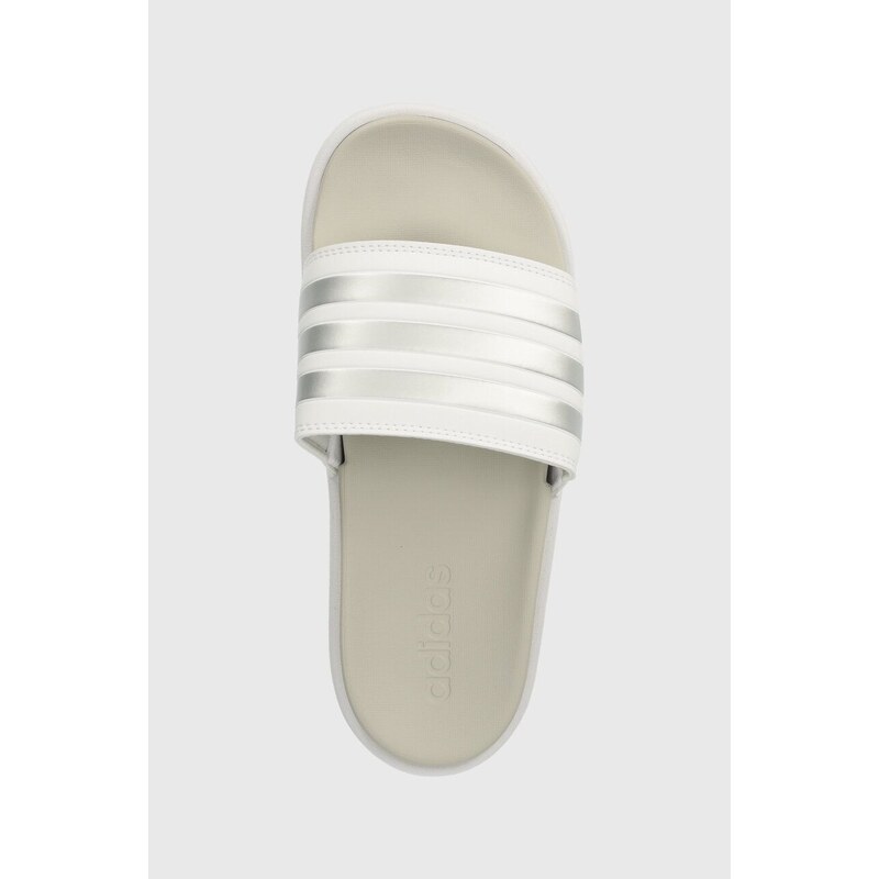 Šľapky adidas dámske, biela farba, na platforme, IE9703