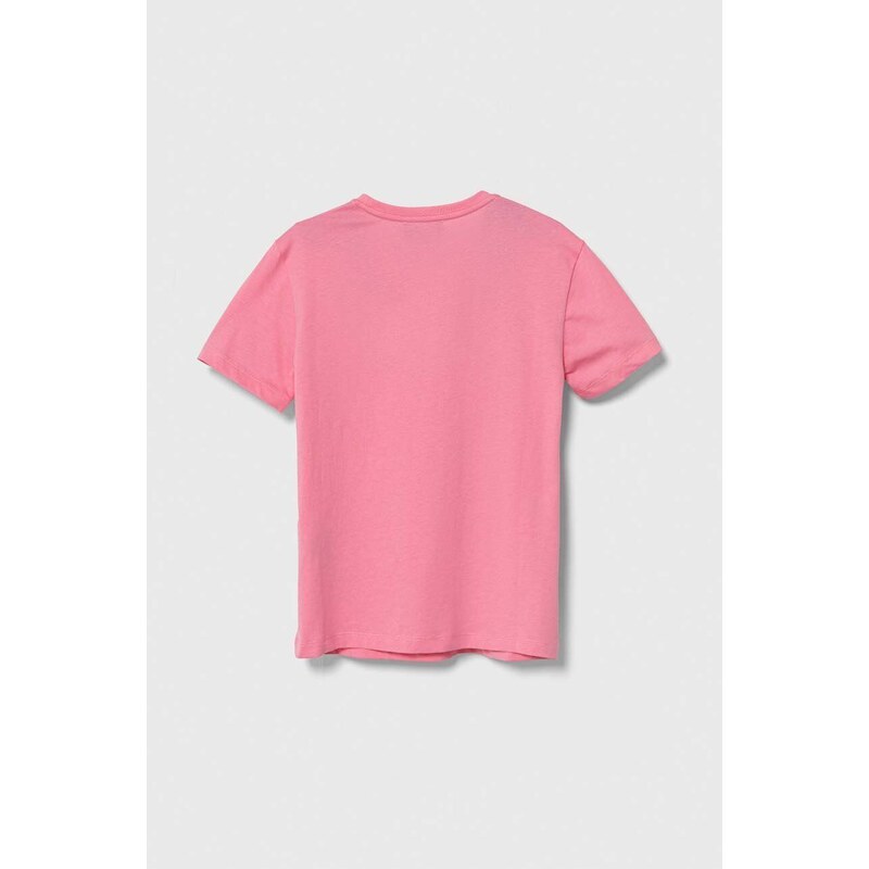 Detské bavlnené tričko Emporio Armani ružová farba