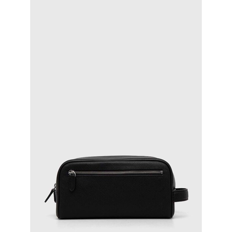 Kožená kozmetická taška Polo Ralph Lauren čierna farba, 405931676