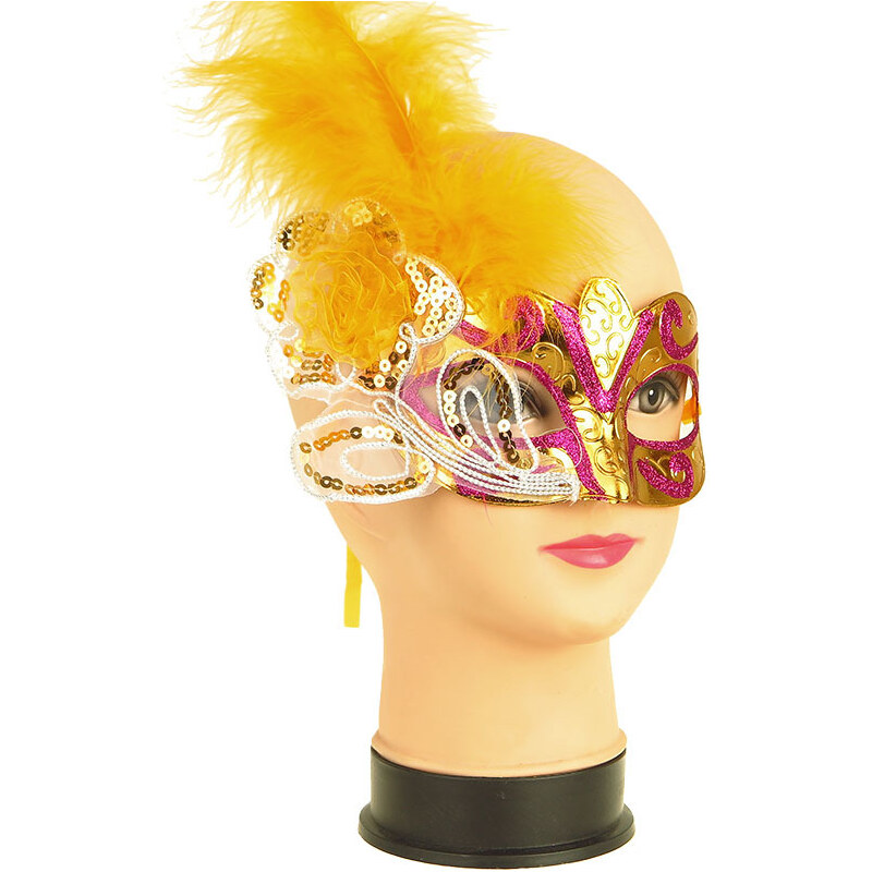 Karnevalová maska škraboška zlatá 49185537