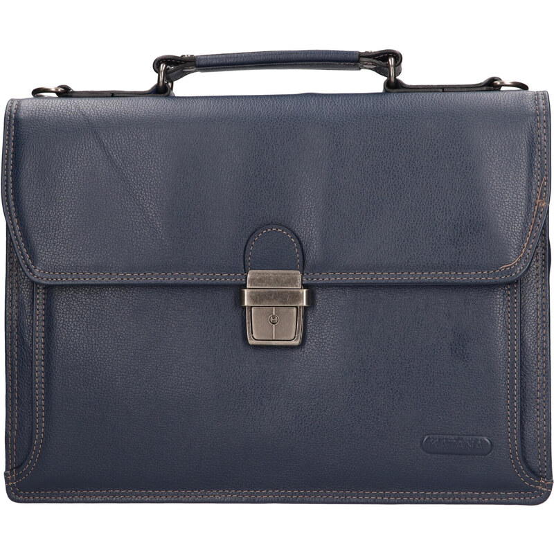 Kožená pracovná aktovka Katana Nicols - modrá 49191730