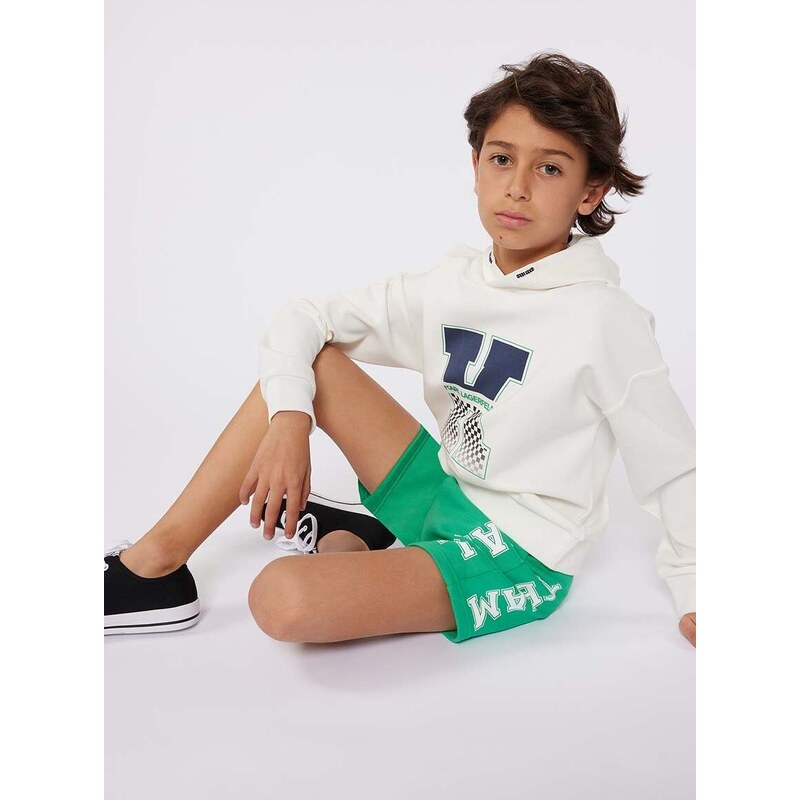 Detské krátke nohavice Karl Lagerfeld tyrkysová farba, nastaviteľný pás