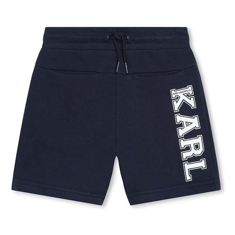Detské krátke nohavice Karl Lagerfeld tmavomodrá farba, nastaviteľný pás