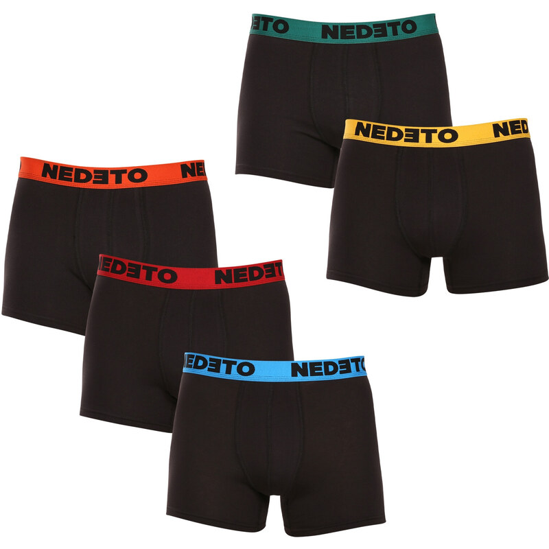 5PACK pánske boxerky Nedeto čierne (5NB002b) 48065324