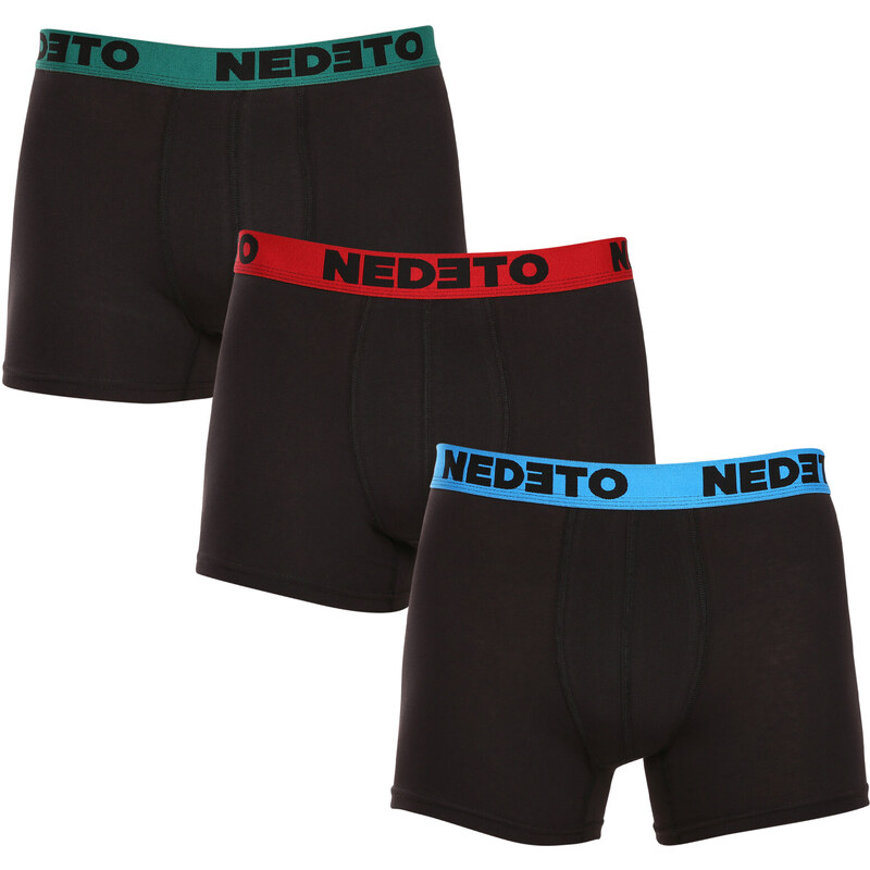 3PACK pánske boxerky Nedeto čierne (3NB002) 48065325