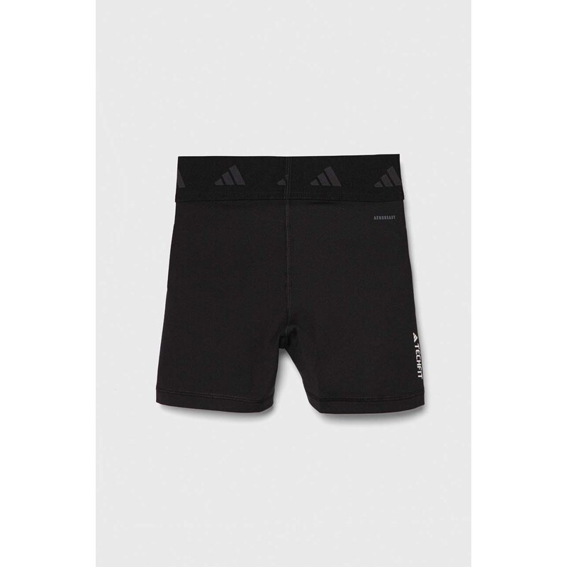 Detské krátke nohavice adidas čierna farba, s potlačou