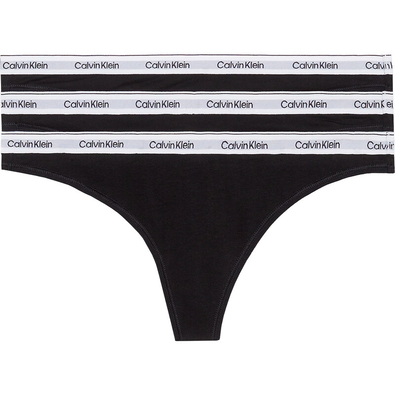 CALVIN KLEIN - tangá 3PACK Modern logo stretch cotton black combo - limitovaná edícia