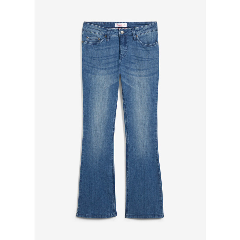 bonprix Komfortné strečové džínsy Bootcut, farba modrá, rozm. 40