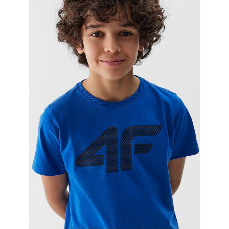 4F Chlapčenské tričko s potlačou - kobaltovo modré