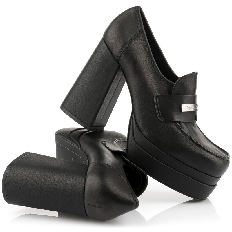 TOPÁNKY NA PLATFORME KARL LAGERFELD STRADA KARL PLAQUE LOAFER 49072281