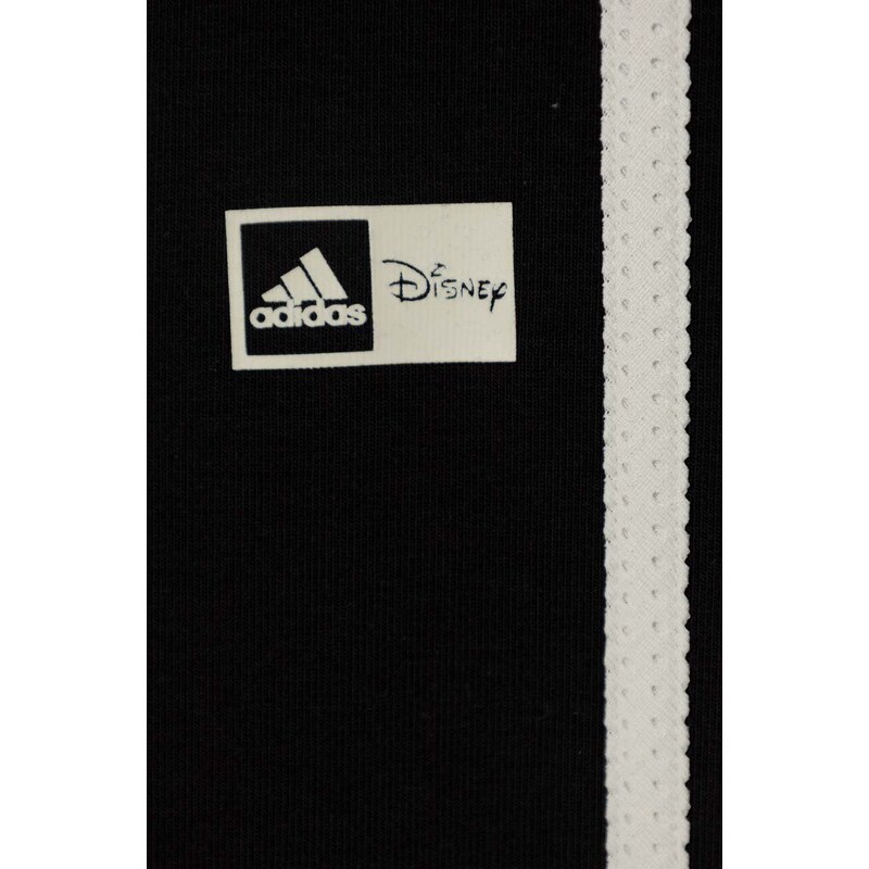Detské legíny adidas x Disney čierna farba, s potlačou