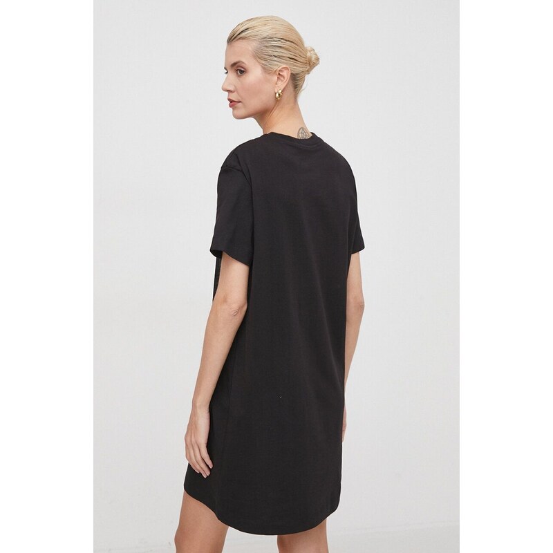 Bavlnené šaty Calvin Klein Jeans čierna farba, mini, rovný strih, J20J223434