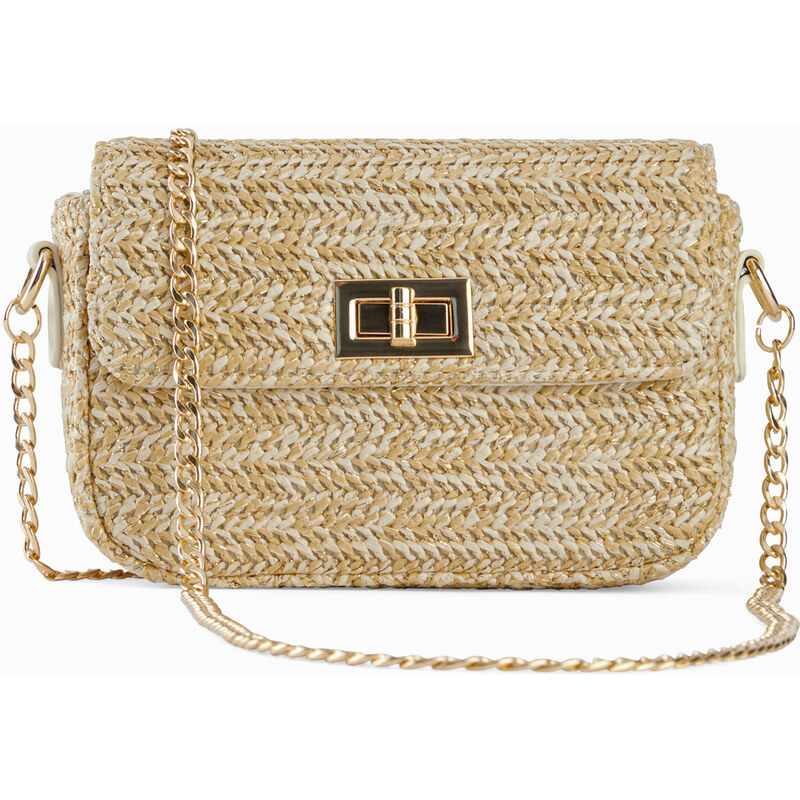 bonprix Slamená kabelka crossbody v slamenom vzhľade, farba béžová 44916117