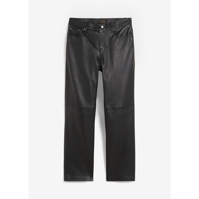 bonprix Kožené nohavice, jahňacia koža nappa, farba čierna 48958528