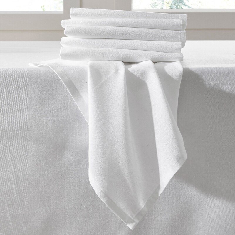 Blancheporte Súprava 6 jednofarebných textilných obrúskov biela 006